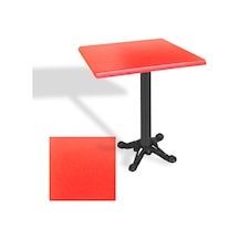 Çipa Döküm Ayak Kare Masa 80x80 Cm - Werzalit, Wermodin Ve Allzalit Tabla - Kırmızı Çok Renkli