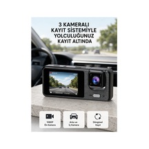 Park Modlu 3 Kameralı Araç Kayıt Cihazı 1080p Ön Kamera 2 Ekran 47388708