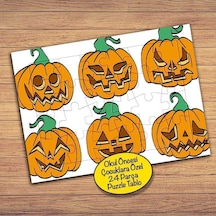 Halloween- Balkabağı Kolyajı Çocuklara Özel Puzzle Yapboz Tablo-316pz
