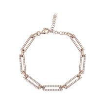 Bakla Gümüş Bileklik Zirkon Taşlı Rose (528167233)