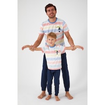 Rolypoly Bird Pattern Krem Erkek Çocuk Kısa Kol Pijama Takım Krem