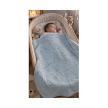 Bebe İçi Polarlı Kışlık Battaniye 120 X 90 Cm Mavi Mavi