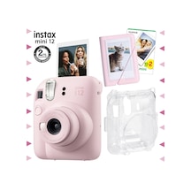Fujifilm Instax Mini 12 Fotoğraf Makinesi + 20'li Film + Mini Albüm + Şeffaf Kılıf Seti Pembe