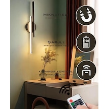 Ecodesign Şarjlı Kumandalı Mıknatıslı Çift Yön Aplik Siyah