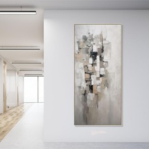 Soyut Büyük Boy El Yapımı Yağlı Boya Tablo 75x135cm
