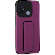 Newface - 611 - Xiaomi Redmi 12c Kılıf Mega Standlı Silikon - Novapazr - - Mor