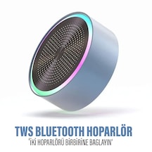Mini Bluetooth Hoparlör Ses Bombatws Çift Hoparlör Bağlantı Mavi