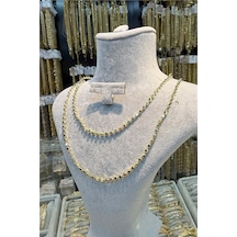 Vip Kolye 14 K Yeşil Altın Renk 90 Cm Uzunluk