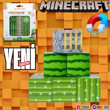 Minecraft Karpuz, Merdiven Ve Kaktüs Desenli Blok Manyetik Bloklar