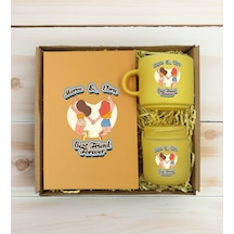 Bk Gift Kişiye Özel İsimli Dtf Best Friend Temalı Sarı Defter & Kahve Fincanı & Mum Hediye Seti-6, Arkadaşa Hediye, Doğum Günü Hediyesi Kobitmeyencom3