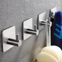 Zift Unique  4 Adet Paslanmaz Çelik Krom Banyo/Bornoz/Havlu Askısı Krom