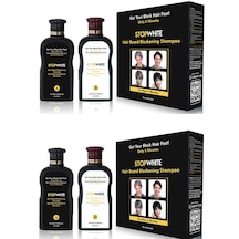 Stop Whıte Saç Sakal Siyahlaştırıcı Şampuan Seti 400 Ml X 2 Set