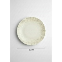 6'lı Valencia Servis Tabak 25cm Dijital Punto Rinart Krem