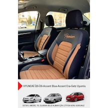 Premium Serisi Lüks Keten Oto Koltuk Kılıfı Hyundai İ20-i30-accent-blue-era-getz Uyumlu Taba