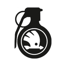 Skoda Araba Komik El Bombası Sticker Yapıştırma