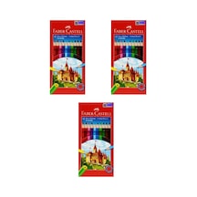 Faber Castell Kuru Boya Kalemi 12 Li 3 Adet Çok Renkli