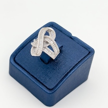 Livora Jewelry 925 Ayar Gümüş Baget Taşlı Pırlanta Montür Kadın Yüzük Gümüş