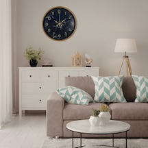 Kahverengi Mermer Desenli 36 Cm Duvar Saati 11