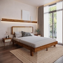 Hazeran Lilyum Model Ceviz Renk Ahşap Karyola-2 90 x 190