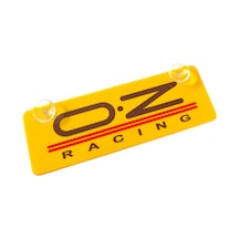 O.z Racing Sarı Dekor Plaka Vantuzlu Cam Süsü 22x7.5cm 11