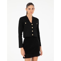 Pierre Cardin Kadın Siyah Hırka Triko 50290557-vr046 Siyah Siyah