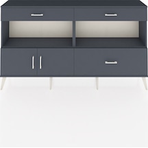 Arges Konsol 2 Raflı 3 Çekmeceli 2 Kapaklı 176x30x99 Antrasit-antrasit Antrasıt/antrasıt - Antrasıt