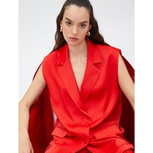 Koton Oversize Blazer Yelek Kruvaze Düğmeli Kırmızı 3sak20013pw 3SAK20013PW401 Kırmızı