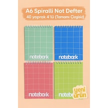 A6 Spiralli Not Defter 40 Yaprak 4'lü Tamamı Çizgisiz