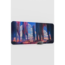 Dijital Çölde Sütunlar V3 90x40 Xxl Gaming Kauçuk Kaymaz Taban Mouse Pad Fare Altlığı