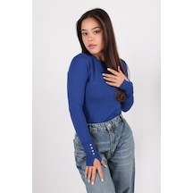 Fashion Friends 24k0023k1 Kadın Bisiklet Yaka Kazak Saks