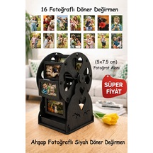 Ahşap Fotoğraflı Değirmen Siyah