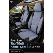 Dacia Duster 2010+ Uyumlu Nova Serisi Tay Tüyü Bel Destekli Gri Siyah Premium Koltuk Kılıfı