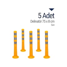 İleri Trafik Delinatör 75  x  8 CM Sarı 5 Adet Esnek Duba