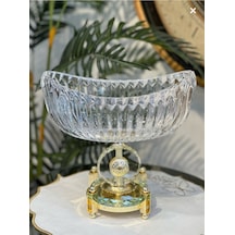 Alfafe Home Ultra Lüks Premium Kristal Gold Gondol Kase Dekoratif Masa Ve Salon Aksesuarı Gold