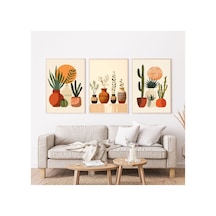 Poster 3 Adet Ahşap Çerçeveli Dekoratif Tablo Çok Renkli - 812184211 Çok Renkli