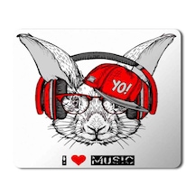 Müzik Dinleyen Tavşan Music Rabbit Mouse Pad Mousepad