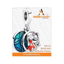 Stitch And Lilo Charm Gümüş Kaplama