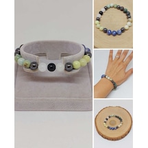 Başak Burcu Doğal Taş 8mm Unisex Bileklik 55740 Çok Renkli