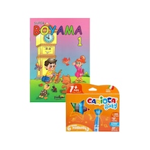 Carioca Süper Jumbo Teddy Keçeli Kalem 6 Renk - Boyama Kitabı Set