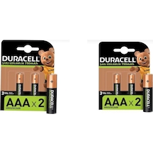 Duracell HR03/DC2400 750 mAh AAA Ni-MH Şarj Edilebilir İnce Kalem Pil 2 x 2'li