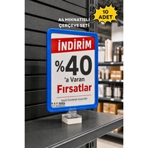 10 Adet - A4 Güçlü Mıknatıs Tutuculu Fiyatlık Etiketlik Dikey Yatay Ve Bilgilendirme Çerçevesi Mavi
