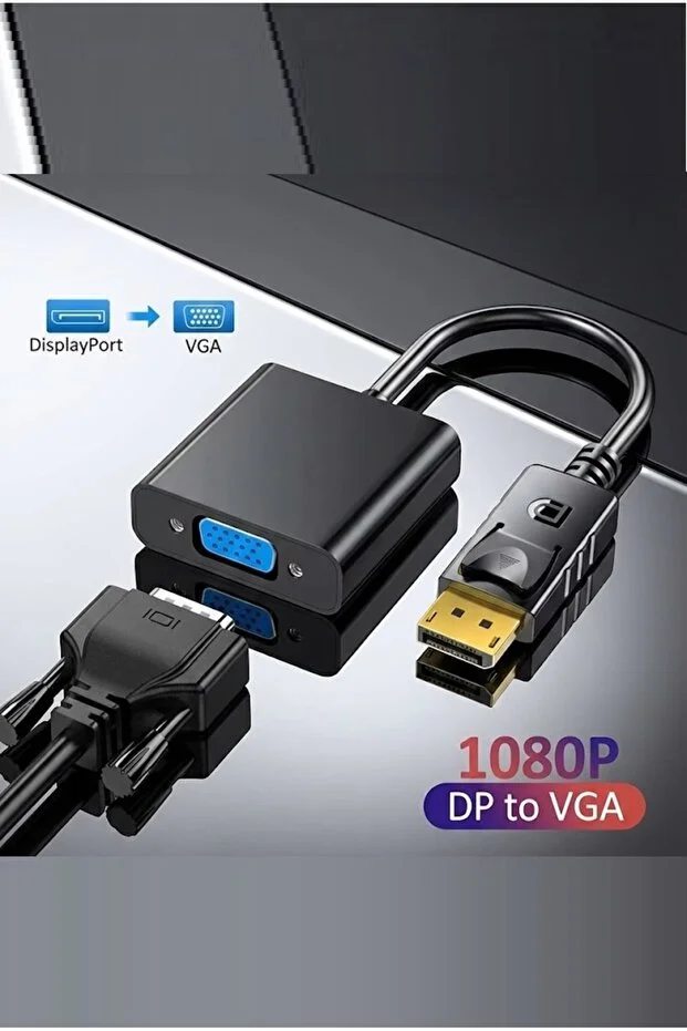 Displayport Dp Vga Adaptör Kablosu Erkek Dp Erkek Vga Dönüştürücü Pc Dizüstü Hdtv Monitör Için 10cm