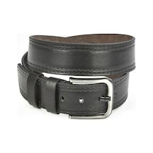 Deepsea Erkek Siyah 4,5 Cm Eninde Yanları Dikiş Desenli Suni Deri Spor Kemer 2402606 False
