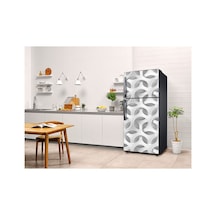 Gümüş 3d Geometrik Buzdolabı Kaplama Sticker Kendinden Yapışkanlı Folyo 75x200 Cm