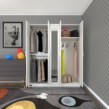 Kenzlife gardırop 5 kapaklı kapılı 150 lilyum byz aynalı gardolap