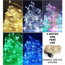 Beyaz 3 Metre Usb Ile Çalışan Peri Led Yılbaşı Led Dekoratif Işık