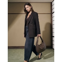 Dilvin 60835 Kruvaze Blazer Ceket Kahve