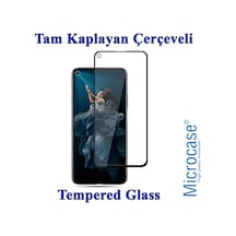 Huawei Nova 5T Tam Kaplayan Çerçeveli Tempered Cam Siyah