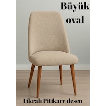 Mutfak Sandalye Kılıfı Büyük Oval Likralı Yıkanabilir, Streç,lastikli Bambu Sandalye Örtüsü 1 Adet Vizon - 797602323 Vizon