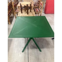 Dayanıklı Yeşil Renk Plastik Kare Masa Delikli Model